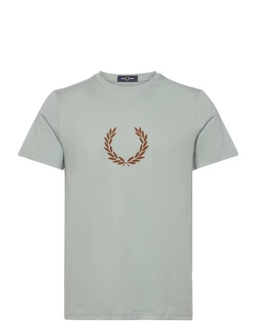 Flocked Laurel W Gra Tee Fred Perry Blue