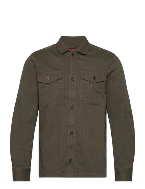 Merchant Herringb Overshirt Superdry Khaki