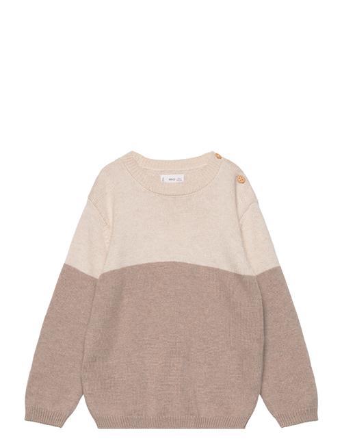 Se Mango Contrasting Knit Sweater Mango Beige ved Booztlet