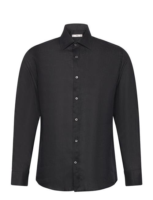 Mango 100 Linen Regular-Fit Shirt Mango Black