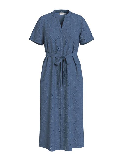 Vila Videlea V-Neck S/S Midi Dress/R/Vol Vila Navy