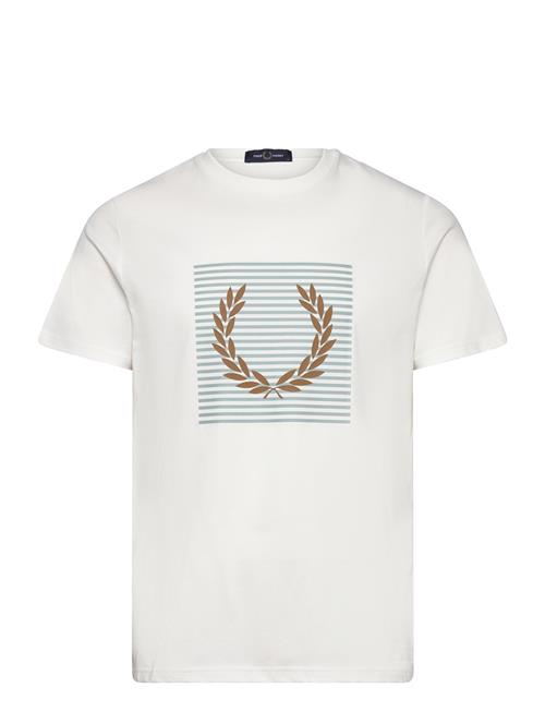 Fred Perry Striped Laurel Wreath Tee Fred Perry White