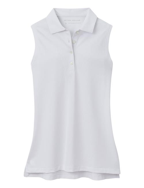 Banded Sport Mesh Sleeveless Button Polo Peter Millar White