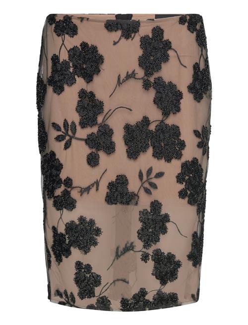 ROTATE Birger Christensen Flower Beads Pencil Skirt ROTATE Birger Christensen Brown