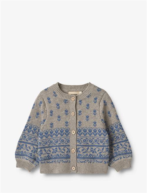 Wheat Jacquard Cardigan Vikki Wheat Grey