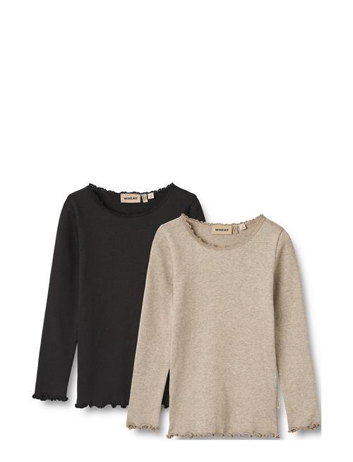 2 Rib T-Shirt L/S Reese Wheat Black