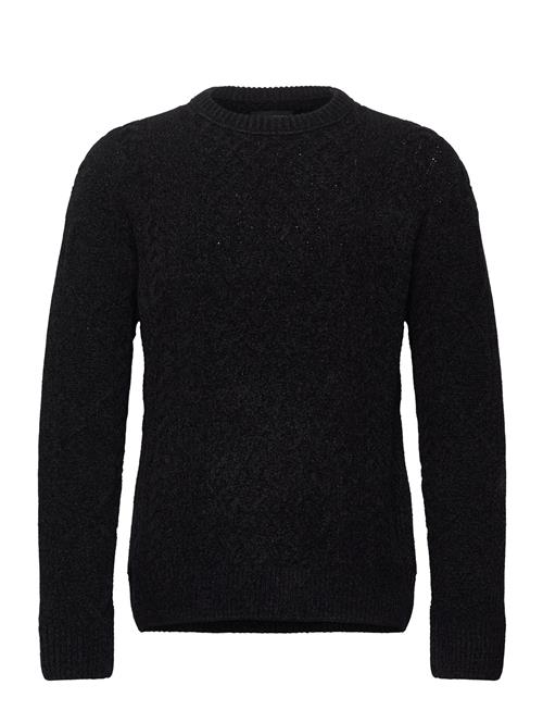 Round Neck Extra Dropped Shoulder Chenille Cable Sweater Scotch & Soda Black