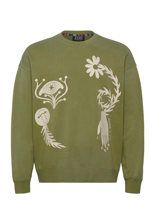 Se Scotch & Soda Garment Dyed Artwork Sweatshirt Scotch & Soda Green ved Booztlet