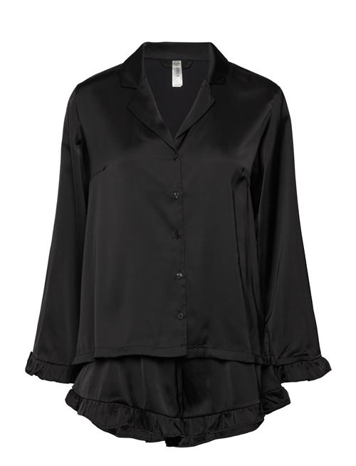 Lindex Pyjama Set Satin Frill Lindex Black