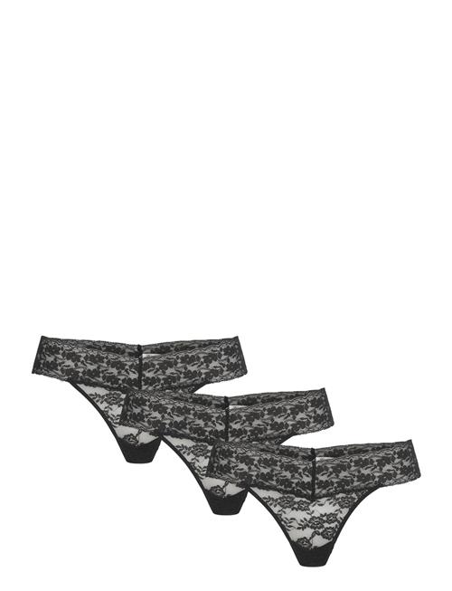 Lindex Brief Thong Low Lacey 3 Pack Lindex Black