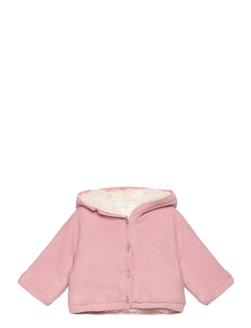 Mango Cardigan With Stitched Sheepskin Lining Mango Pink