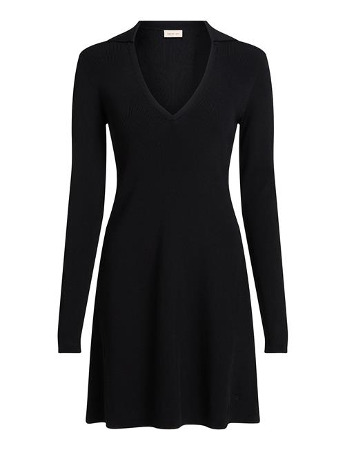 Calvin Klein Jeans V-Neck Rayon Sweater Dress Calvin Klein Jeans Black