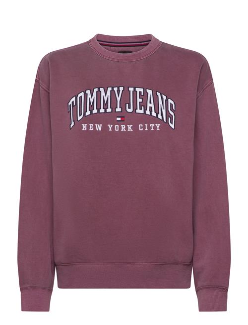 Se Tommy Jeans Tjw Rlx Varsity Crew Tommy Jeans Burgundy ved Booztlet