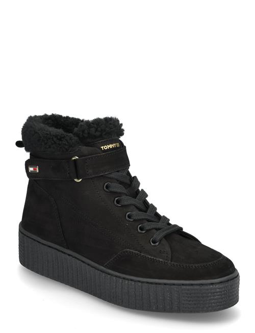 Faux Fur Nubuck Low Lace-Up Tommy Hilfiger Black