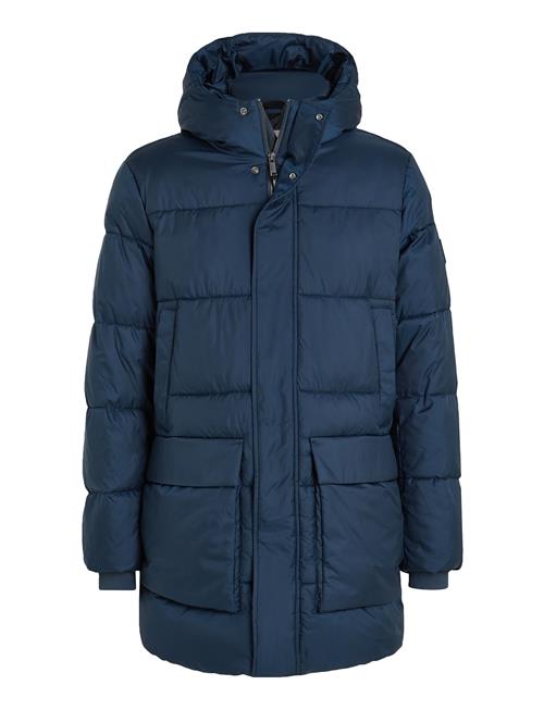 Calvin Klein Long Hooded Quilt Puffer Mw Calvin Klein Navy