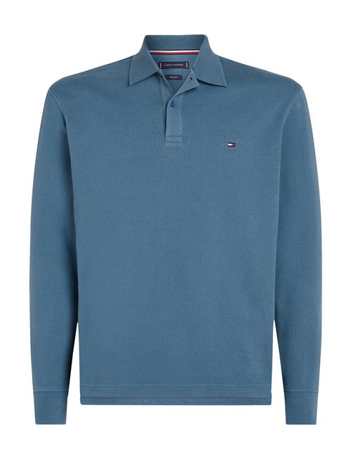 Se Tommy Hilfiger L/S Waffle Reg Polo Tommy Hilfiger Blue ved Booztlet