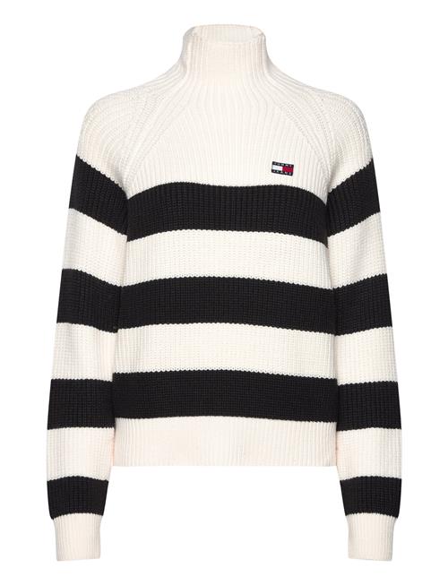 Tjw Stripe Mocknck Badge Sweater Tommy Jeans White