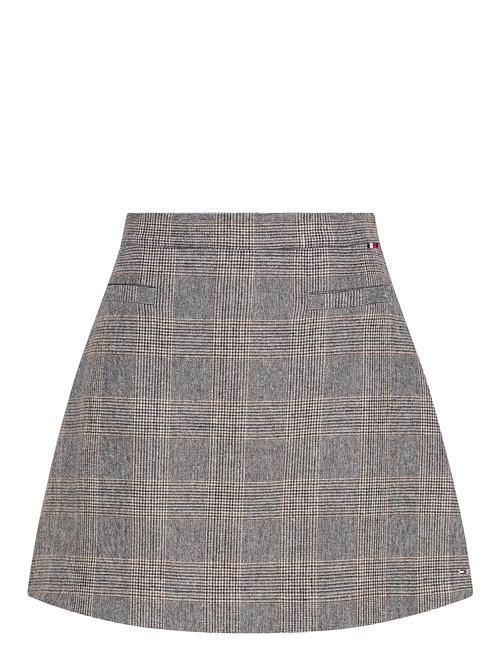 Wool Mix Check Mini Skirt Tommy Hilfiger Grey