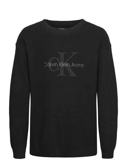 Se Calvin Klein Towelling Ck Stitch Sweater Calvin Klein Black ved Booztlet