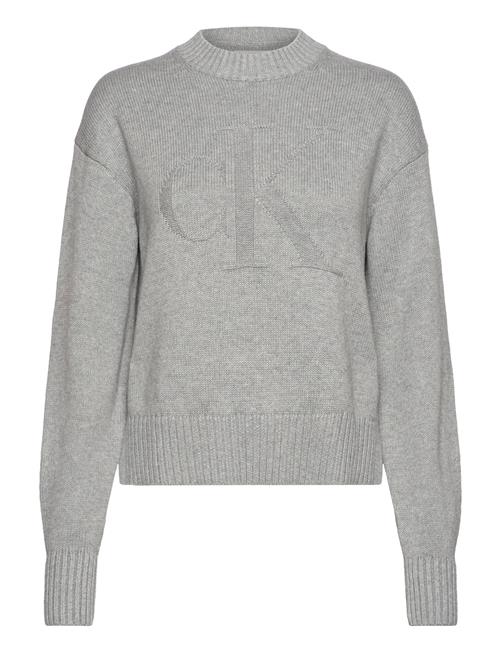 Ck Intarsia Loose Sweater Calvin Klein Jeans Grey