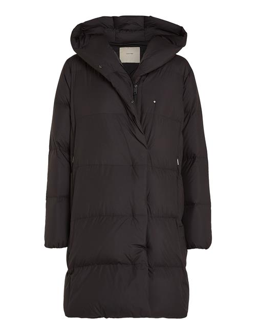 Calvin Klein Lw Padded Funnel Neck Wrap Coat Calvin Klein Black