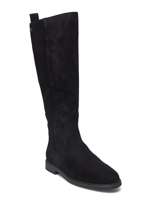 Se Tommy Hilfiger Flag Suede Long Boot Zip Tommy Hilfiger Black ved Booztlet