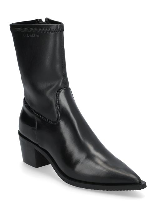 Calvin Klein Heel Cowboy Boot Stretch Lth Calvin Klein Black