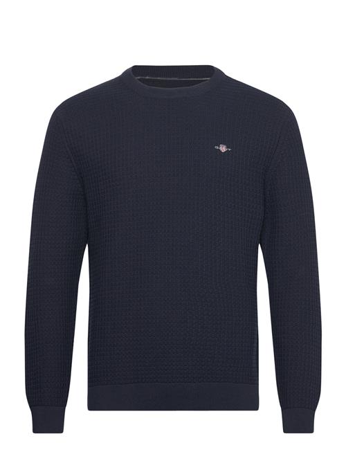 Se GANT Cotton Textured C-Neck GANT Navy ved Booztlet