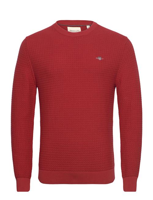 Se GANT Cotton Textured C-Neck GANT Red ved Booztlet