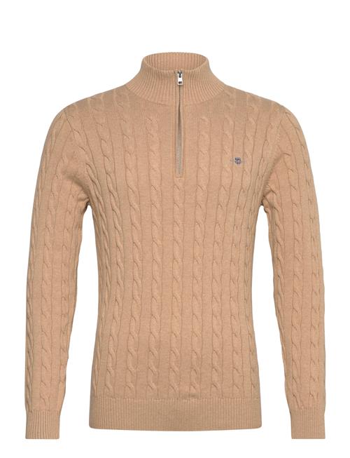 Se GANT Cotton Cable Half Zip GANT Beige ved Booztlet