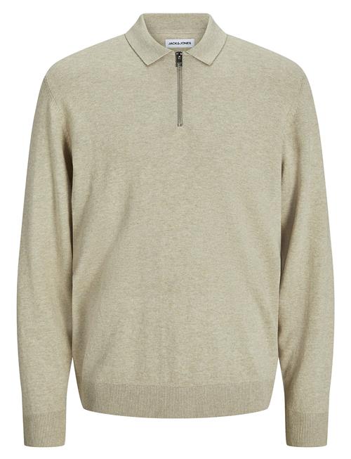 Jack & Jones Jjeemil Knit Polo Half Zip Ls Noos Jack & J S Beige