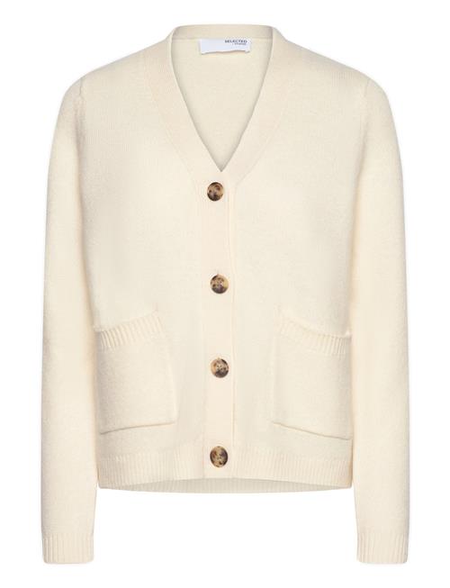 Se Selected Femme Slfana Ls Knit Wool Cardigan Noos Selected Femme Cream ved Booztlet