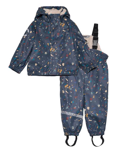 Se Pu Aop Rain Set Teddy Rec W. Susp10 Mikk-line Navy ved Booztlet