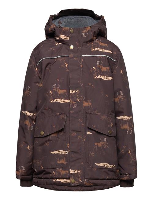 Polyester Boys Jacket - Aop Mikk-line Brown