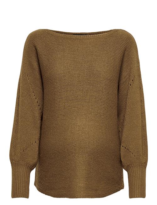 Se Olmnicoya L/S Boatneck Pullover Knt ONLY Beige ved Booztlet