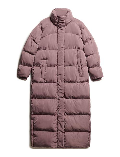 Maxi Longline Puffer Jacket Superdry Purple