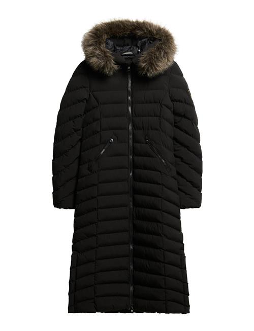 Fuji Faux Fur Hooded Longline Superdry Black