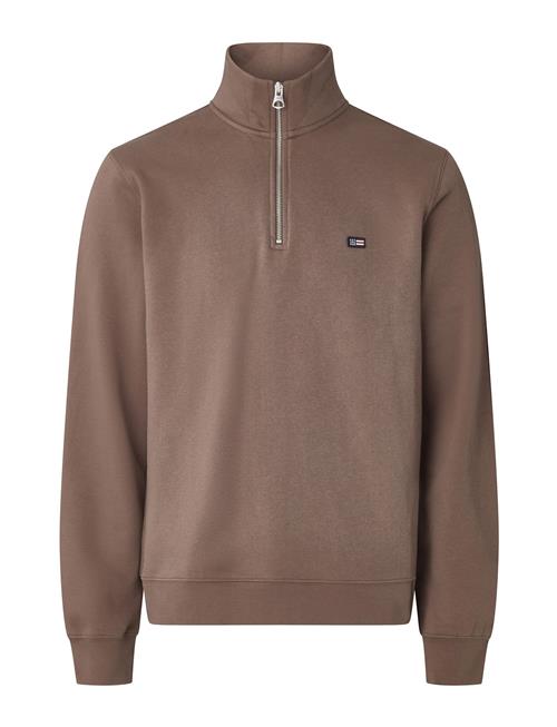 Se Lexington Clothing Terrance Organic Cotton Half-Zip Sweatshirt Lexington Clothing Brown ved Booztlet