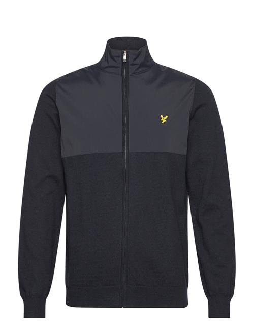 Se Lyle & Scott Sport Overlay Full Zip Knit Lyle & Scott Sport Navy ved Booztlet