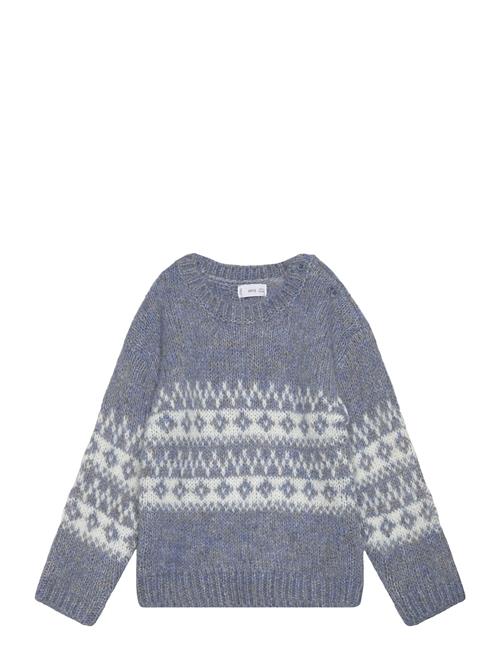 Mango Jacquard Sweater Mango Blue