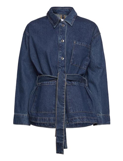 Mango Denim Jacket With Bow Mango Blue