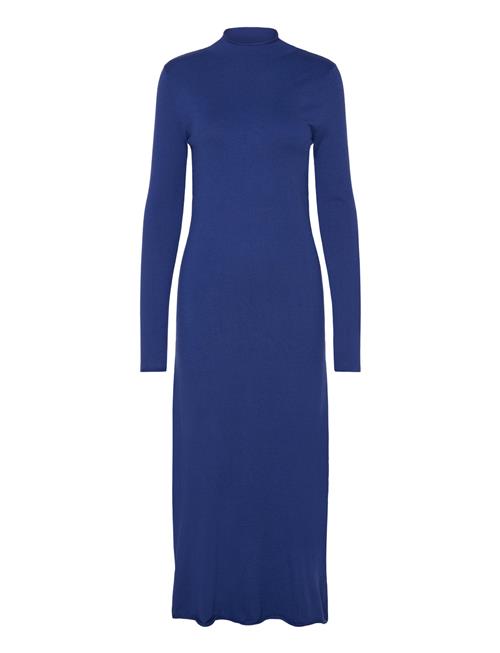 Mango Perkins-Neck Knitted Dress Mango Blue