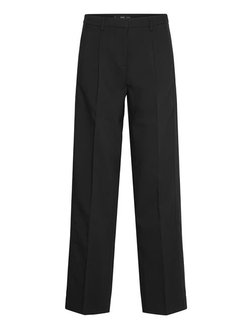 Se Mango Pleated Straight-Fit Trousers Mango Black ved Booztlet