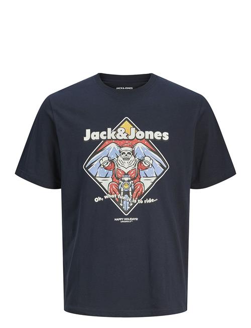 Se Jack & Jones Jjxmas Christmas Skull Tee Ss Crew Jnr Jack & J S Navy ved Booztlet
