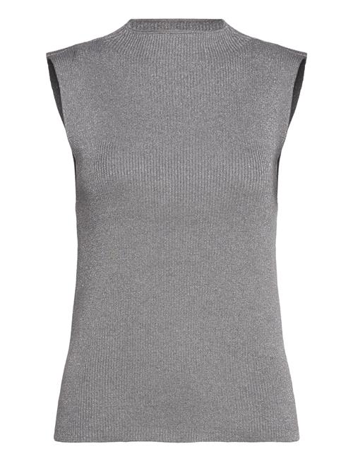 Slflura Lurex Sl Knit High Neck Selected Grey