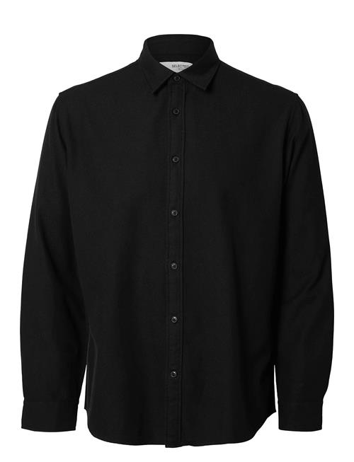 Slhreg-Owen Flannel Mix Shirt Ls Selected Black