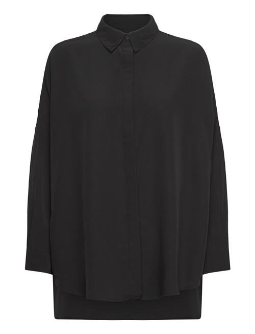 French Connection Caprina Crepe Ls Button Shirt French Connection Black