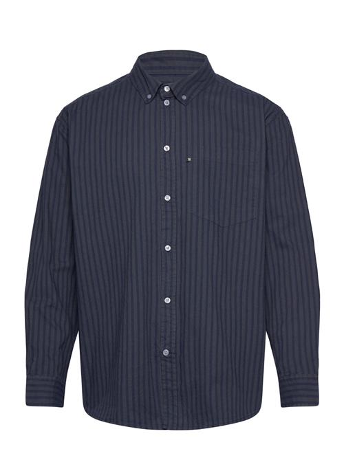 Double A by Wood Wood Wwday Striped Aa Embroidery Shirt G Double A By Wood Wood Navy