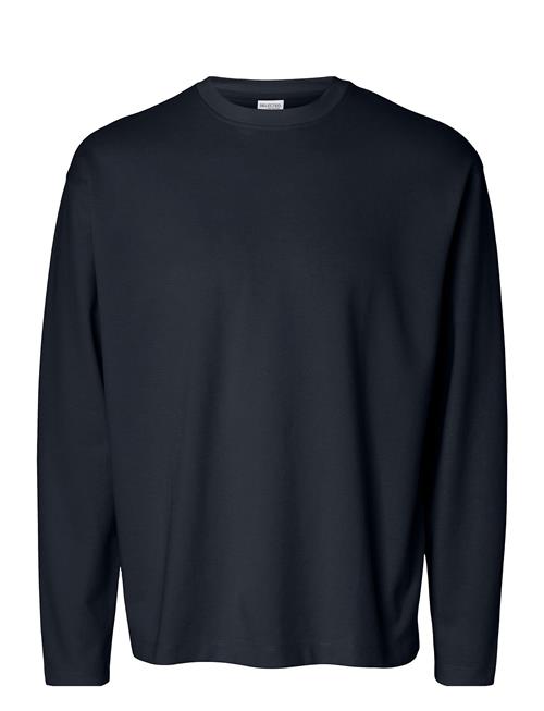 Slhlooseoscar Ls O-Neck Tee Noos Selected Navy
