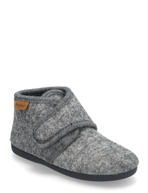 Se En Fant Slippers Wool Velcro En Fant Grey ved Booztlet